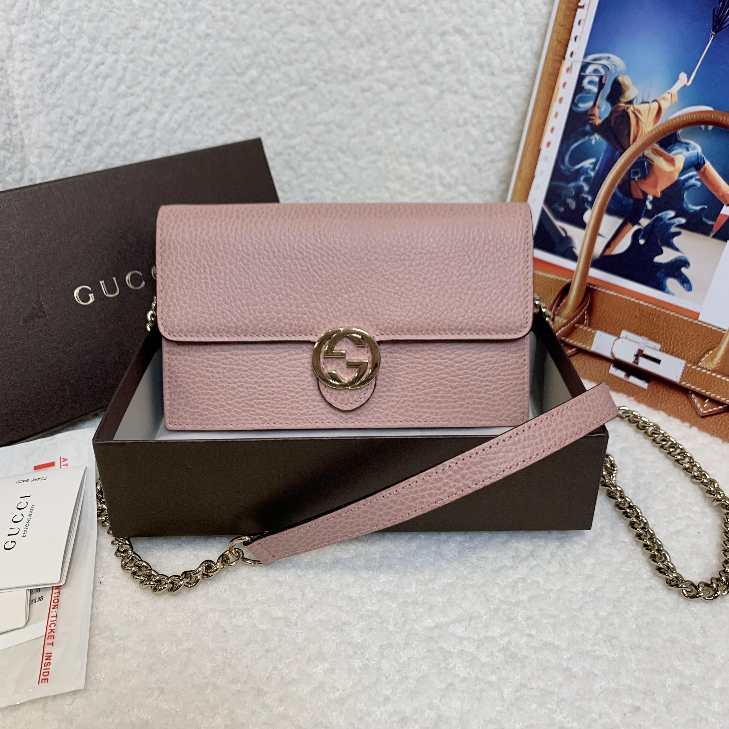 99新 GUCCI/古驰 壹臻/粉色风琴woc 50541356
