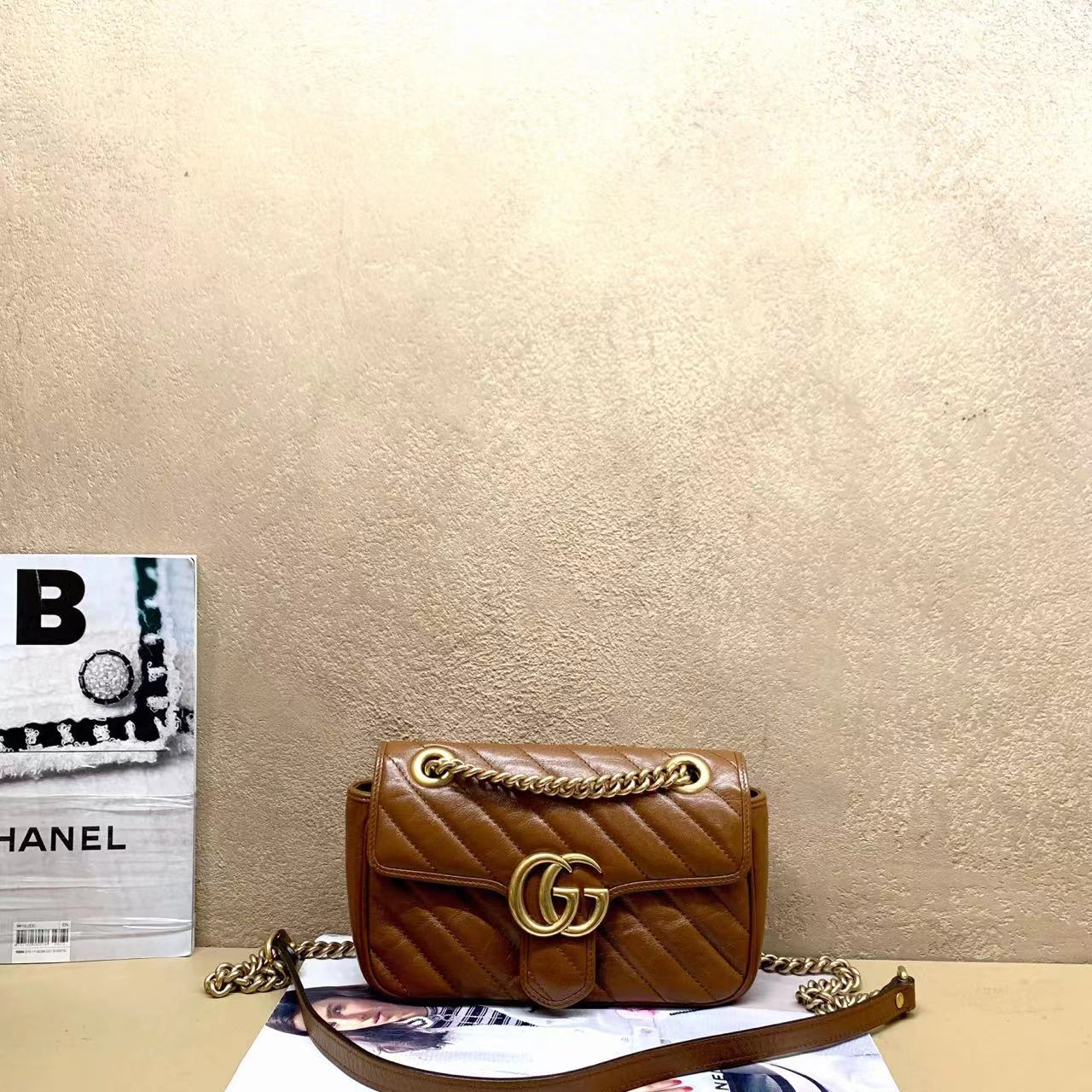 95新  壹臻中古/Gucci焦糖色马蒙22 78750019