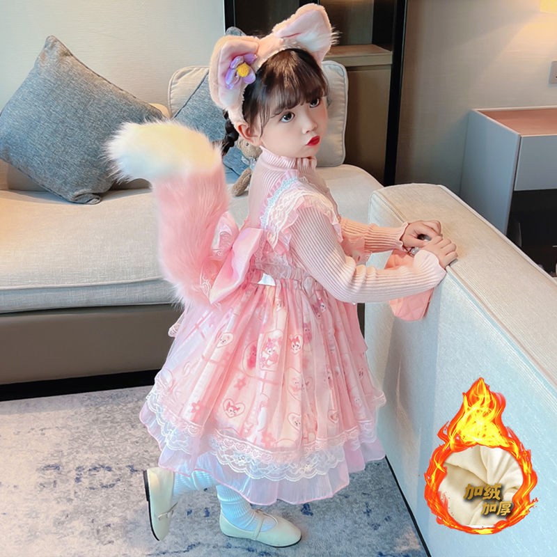 洛丽塔女童公主裙儿童连衣裙秋冬2023新款生日宝宝蓬蓬裙女孩裙子