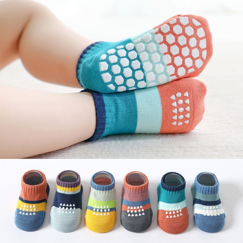 婴儿软底儿童袜无骨防滑春夏加厚松口室内隔凉宝宝防摔学步防滑袜