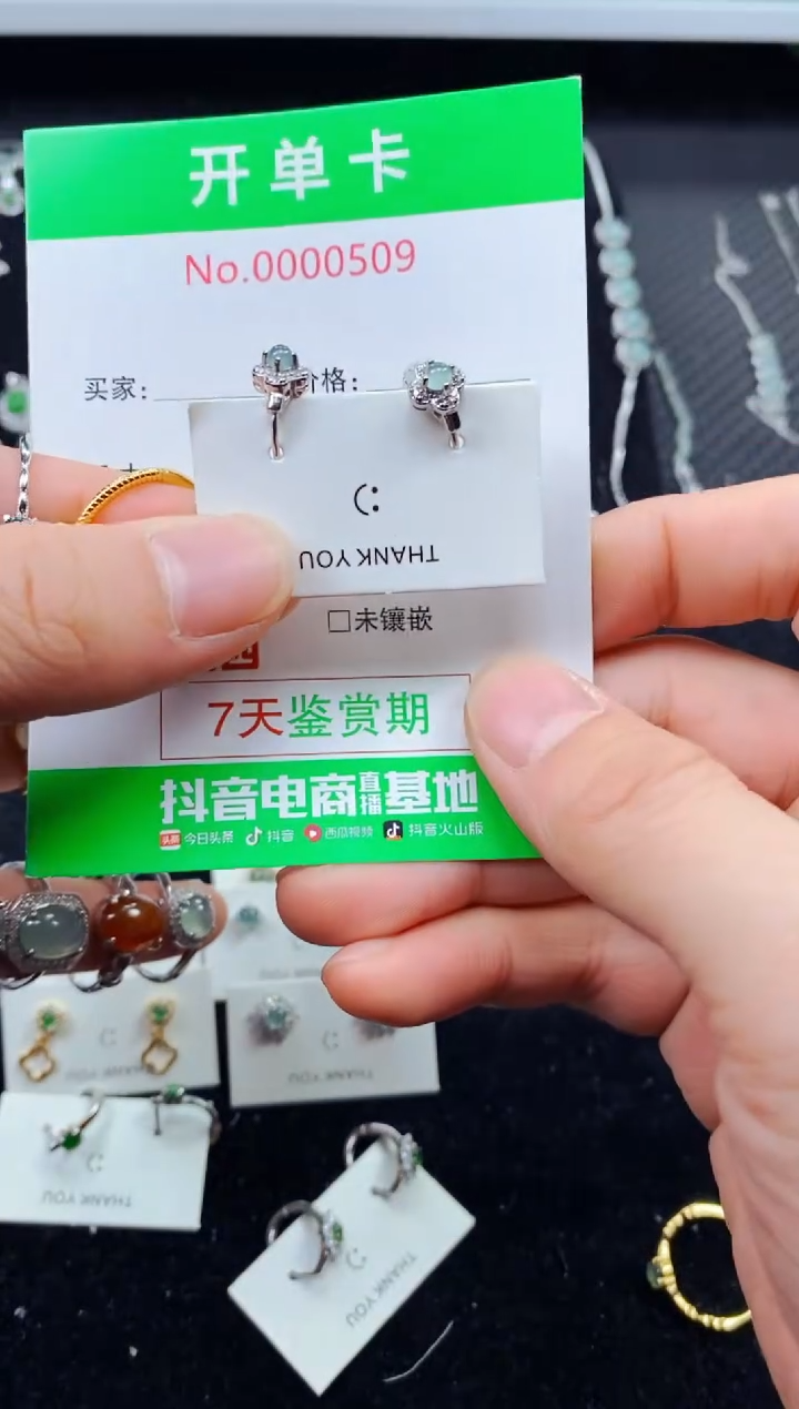 【闪购商品】翡翠耳饰银S925镶嵌0509