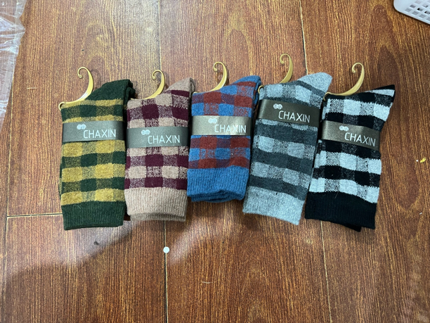 女款格子袜5双包邮中高筒袜子中筒