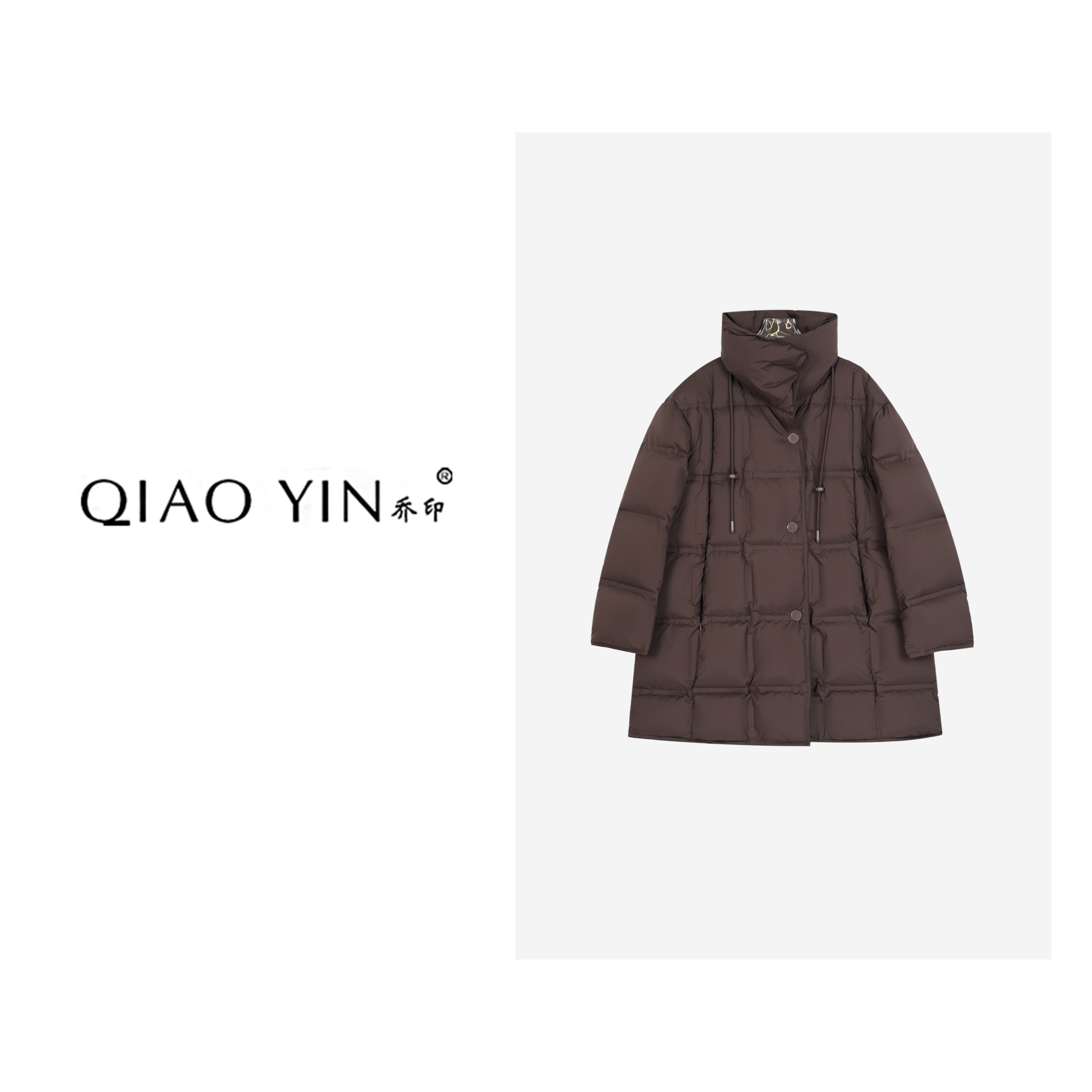 QIAO YIN“暖风徐来“短款时尚休闲舒适宽松冬季羽绒服QY26086