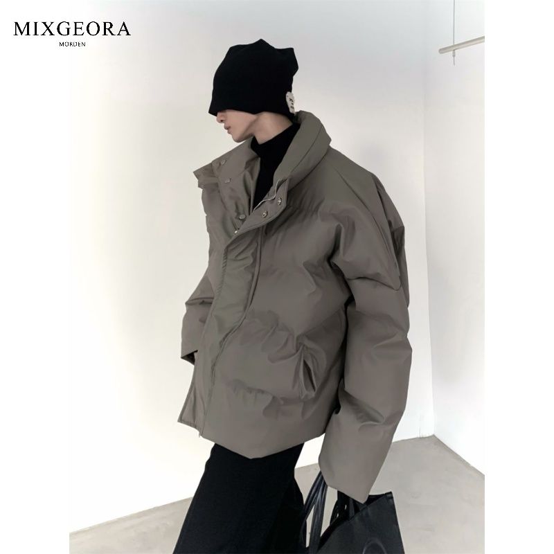 领格羽绒服MIXGEORA韩国小众pu皮羽绒服外套男女冬季高级感立棉服