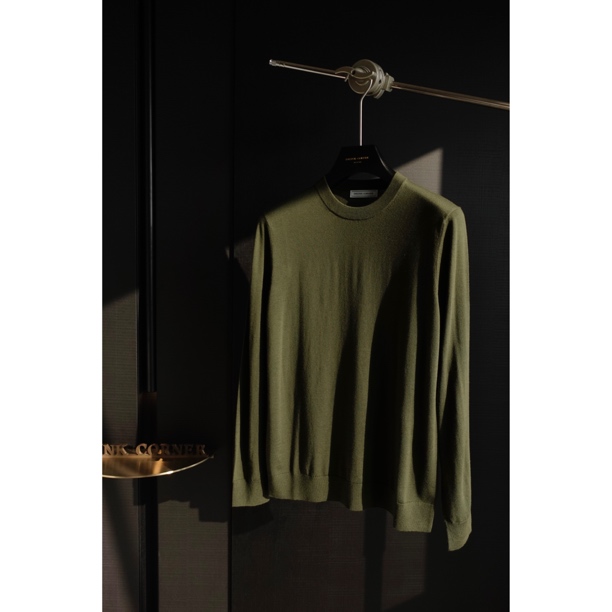 DRUNK CORNER 超细黄金羊毛圆领打底针织衫秋冬毛衣