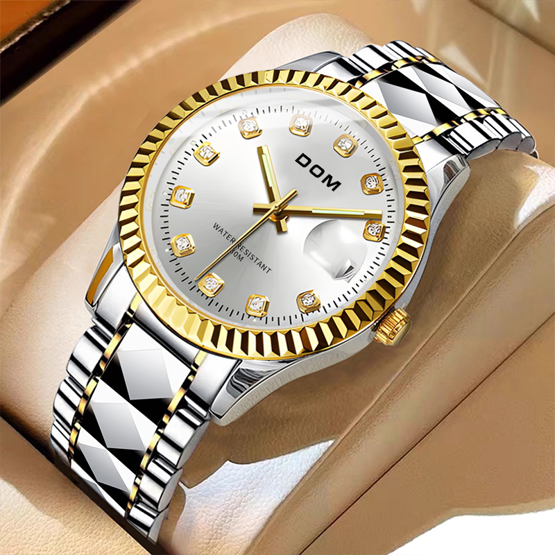 DOM正品腕表时尚经典商务简约百搭日历瑞士夜光防水男表 M-8807