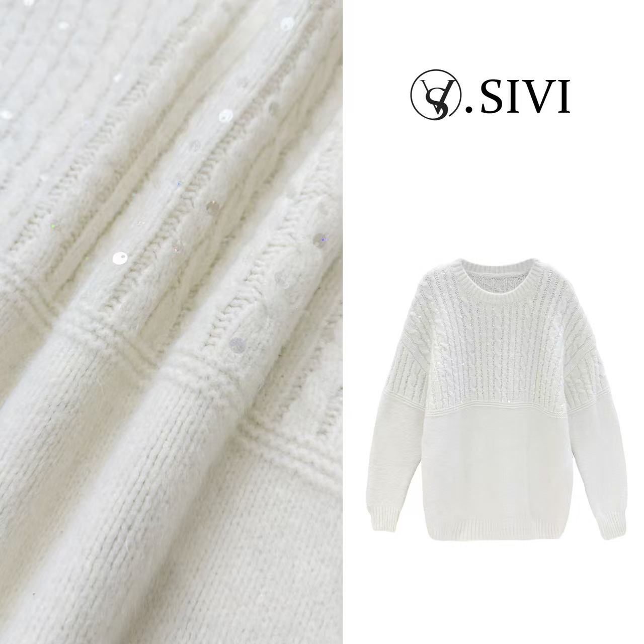 熙薇气质亮片毛衣【星星点灯】冬季新款时尚休闲上衣F7558