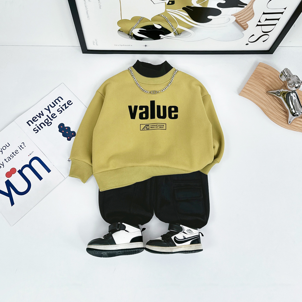 儿童卫衣加绒款长袖2024新款秋冬装男童 D-HZ241246 悠悠童话童装