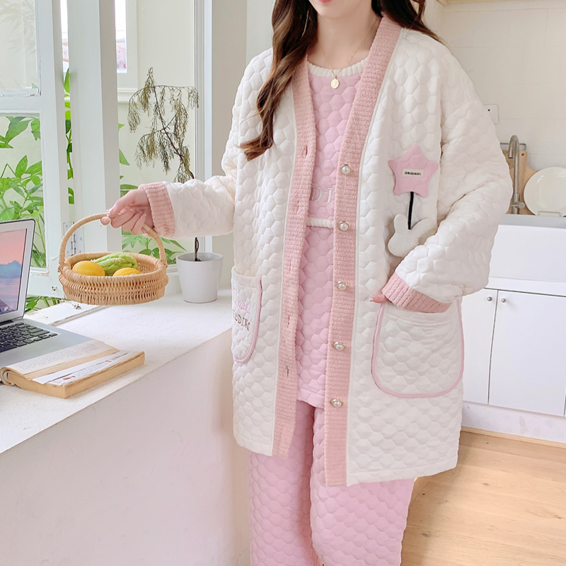 【三件套】秋冬款纯棉月子服加厚保暖喂奶产妇睡衣可外穿哺乳衣套装