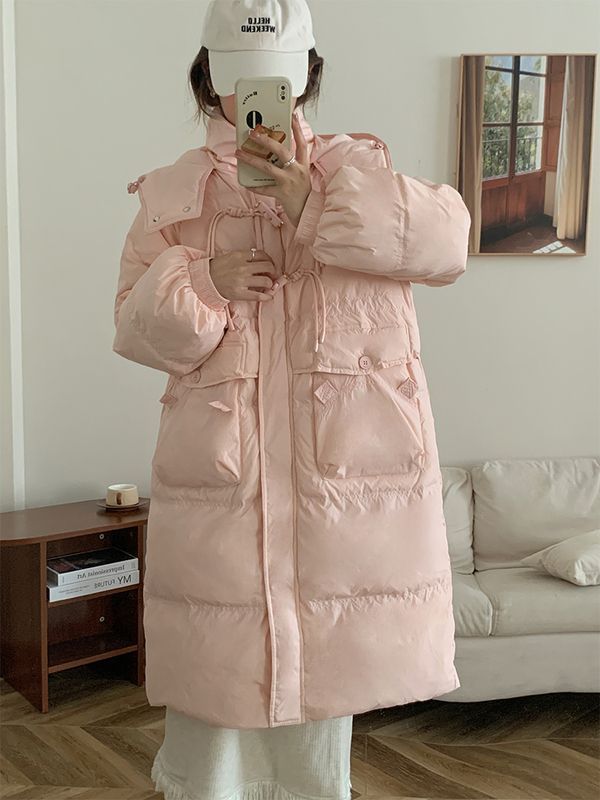 雪中飞反季羽绒服女冬季2023新款学生韩版过膝宽松连帽中长款加厚