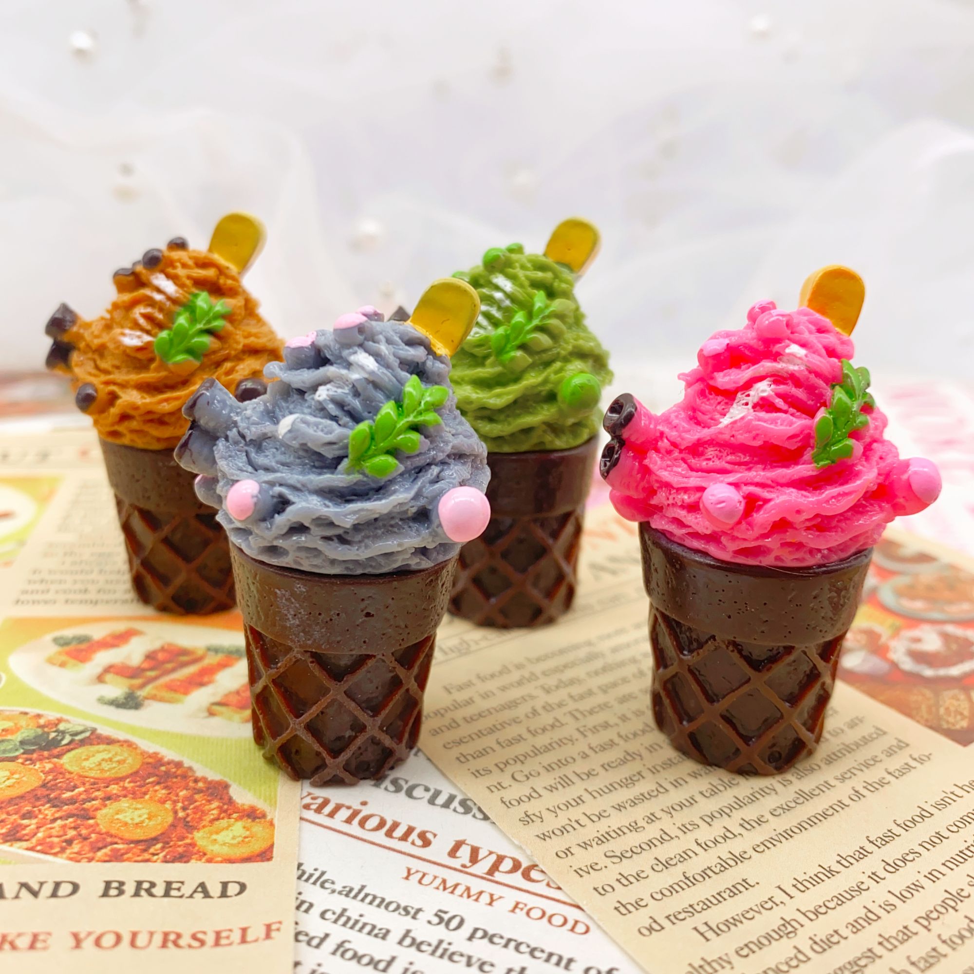 6折清【时光里定制食玩】食玩定制 树脂diy配件梦龙冰淇淋