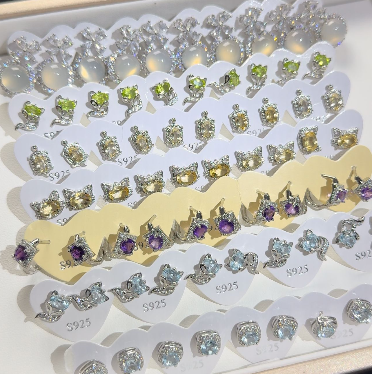 【2号链接】铜合金镶嵌耳钉戒指