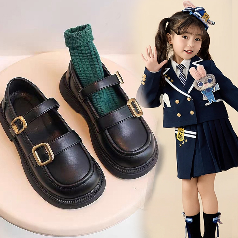 女童鞋2025新款儿童鞋子女孩公主鞋黑色乐福鞋女宝单鞋皮鞋软底
