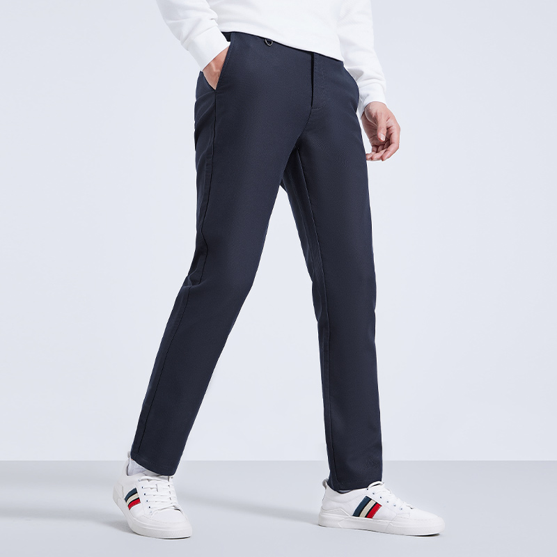 【轻奢老钱•半松紧磨毛休闲裤】莱克斯顿男士秋冬款微弹长裤舒适版