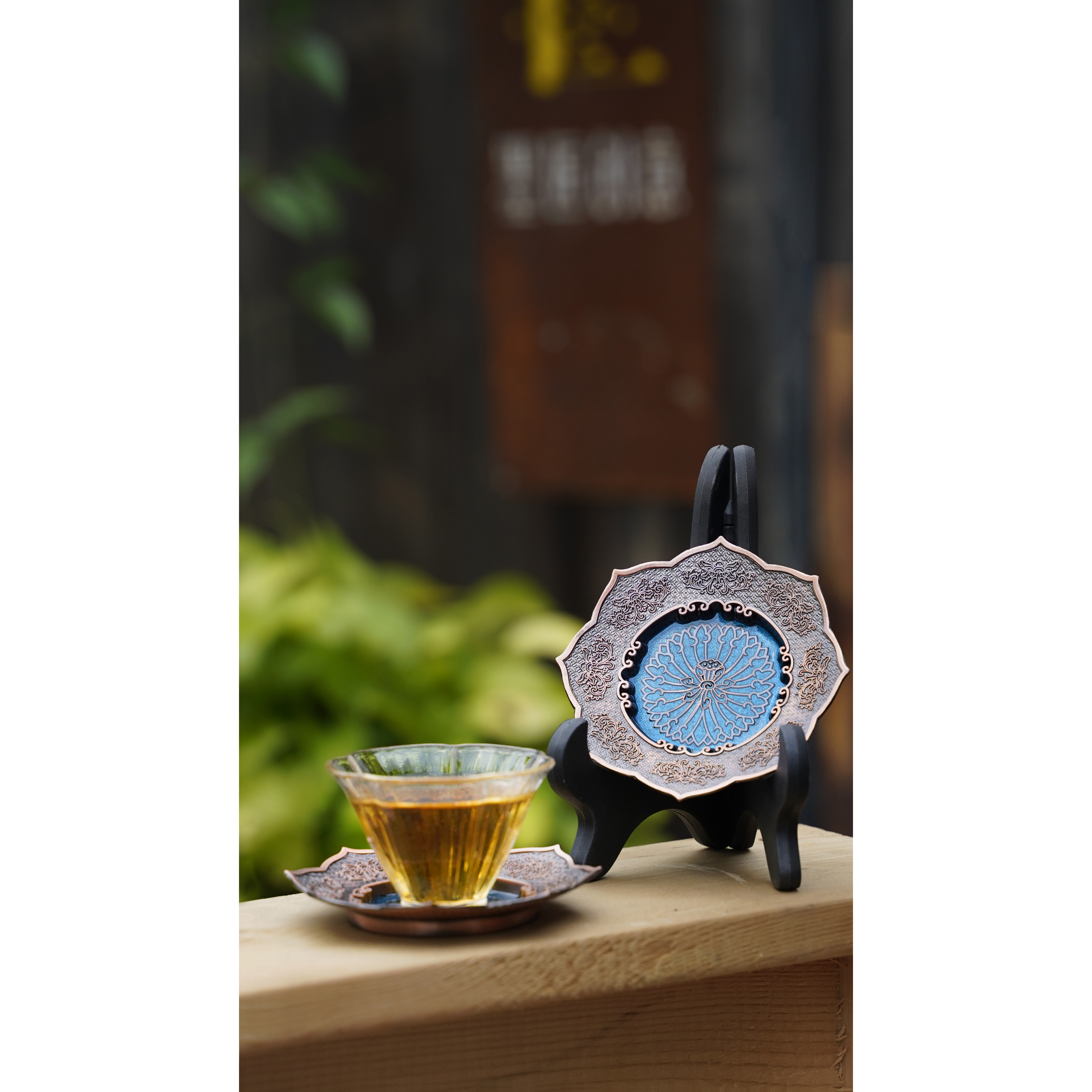 【喜器】珐琅彩莲花杯垫中式