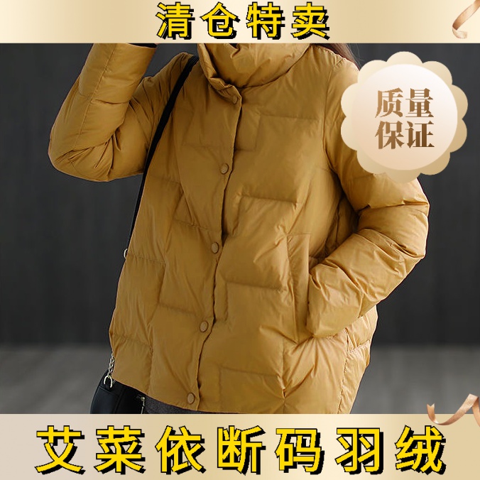 艾菜依2023立领羽绒服女冬季韩版宽松百搭轻薄款羽绒服短款外套羽