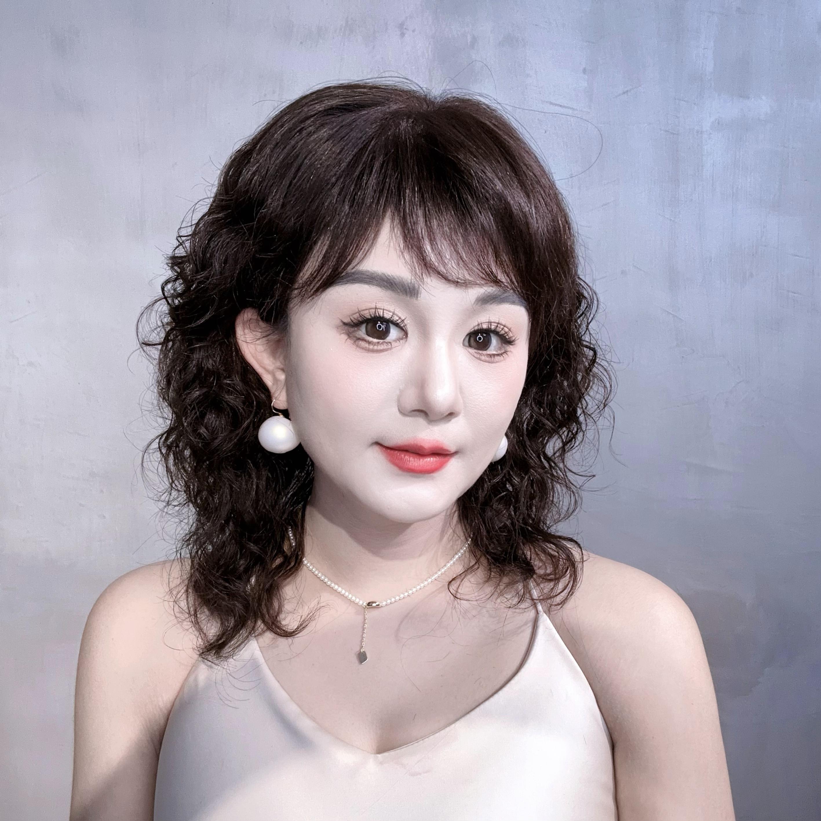 芙蓉俏假发女中长卷发全头套全真发逼真自然任意分缝盖白发增发量