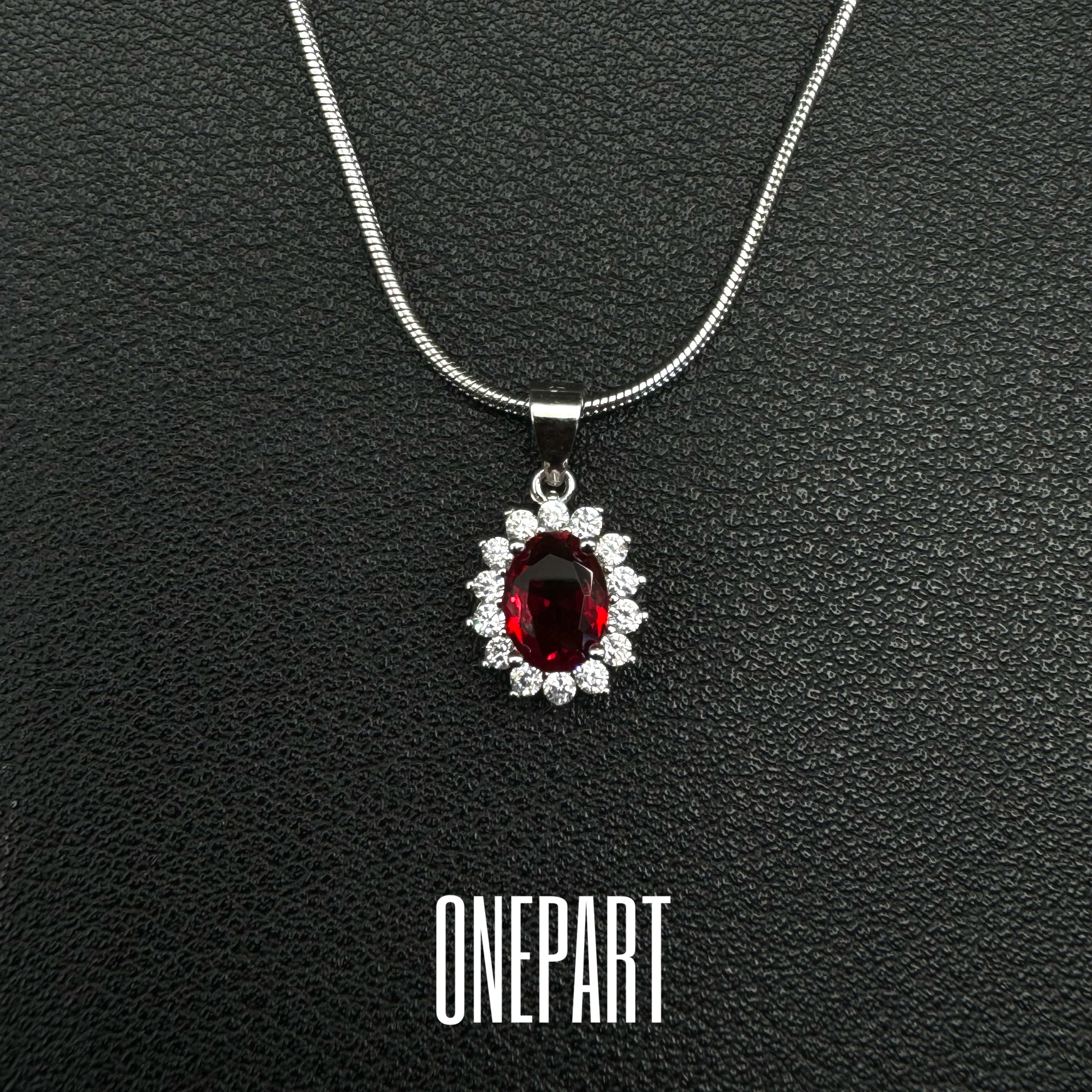 吊坠925银合成锆石 ONEPART 'MNC'之心 S925银吊坠项链轻奢经典
