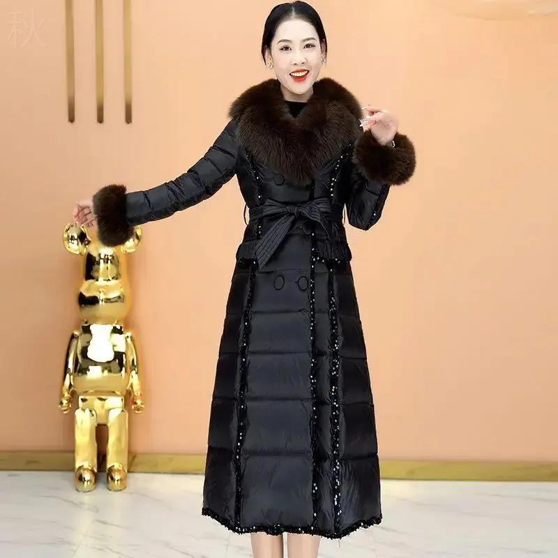 冬装精选领白鸭绒羽绒棉服女2023冬季新款仿网红款收腰显瘦气质时