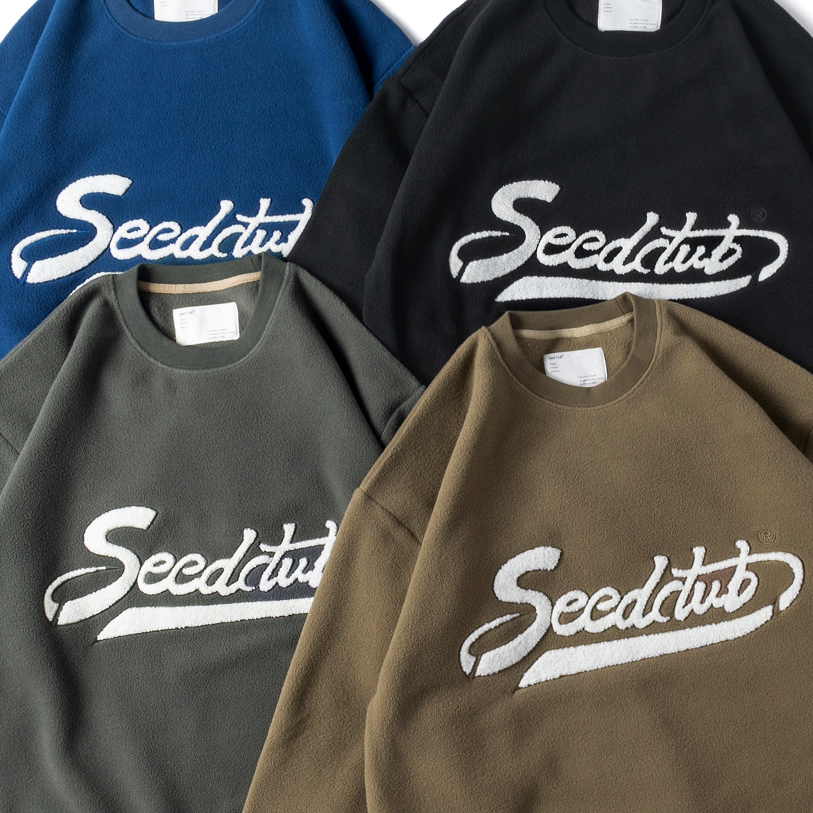 SeedClub 330克长绒棉杜邦保暖纱线LOGO毛巾手摇绣花摇粒绒卫衣