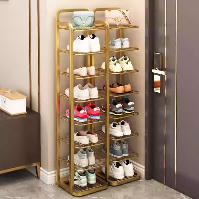 四季沐歌鞋架落地家用门口收纳神器多层玄关客厅S阳台金属鞋柜