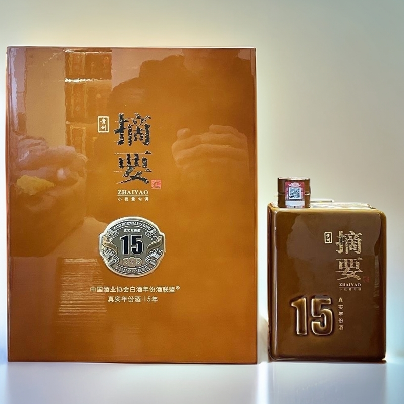 金沙摘要年份酒·15年 酱香型白酒单瓶装53度500ml