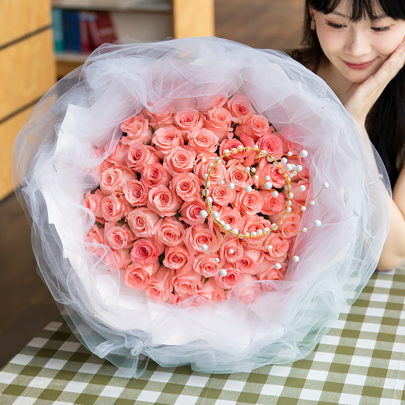 【绝美 纯爱白天鹅】33朵粉玫瑰花束鲜花生日礼物订购同城配送鲜花小时达