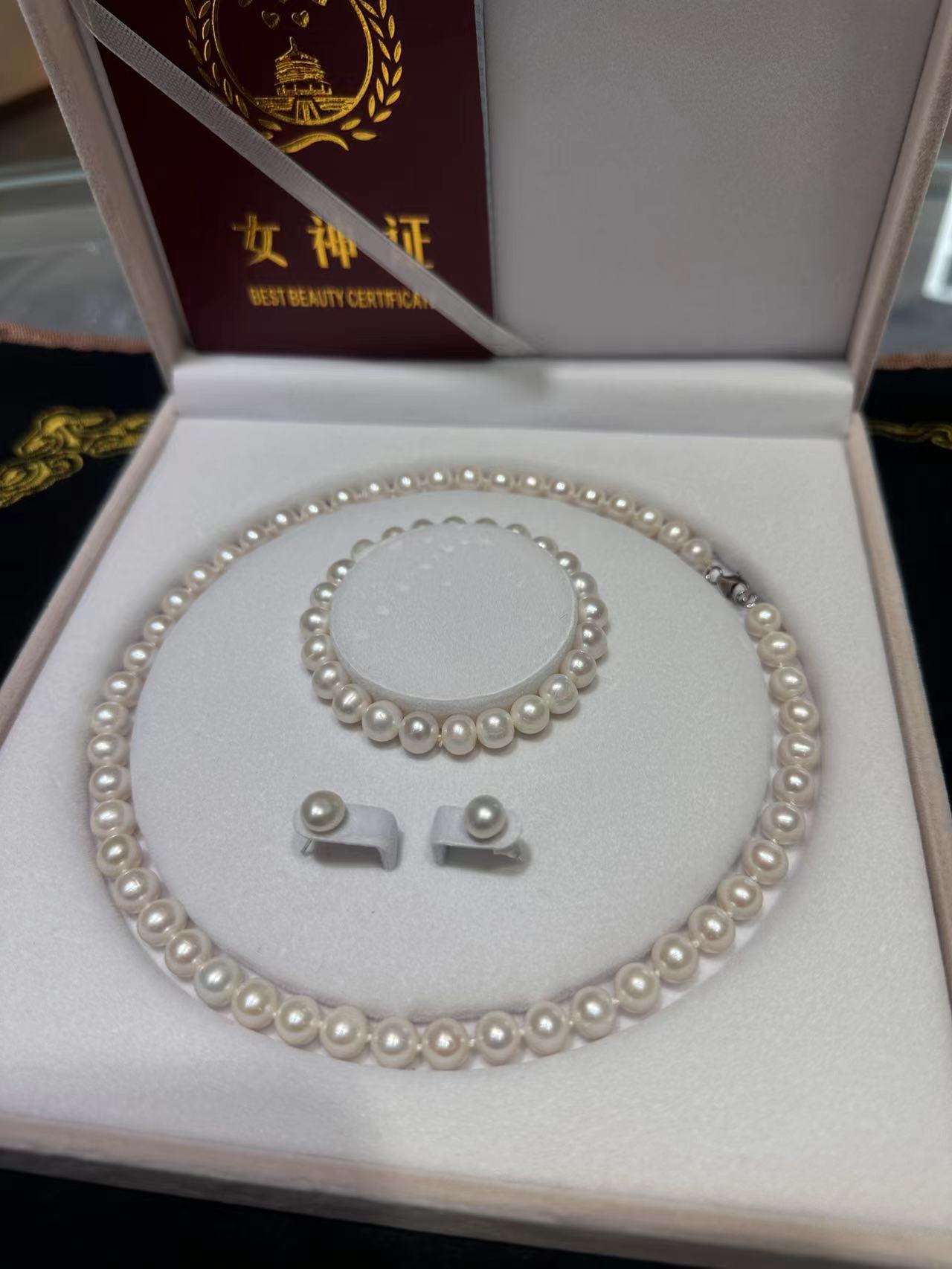 天然淡水珍珠项链套盒手工气质时尚女士