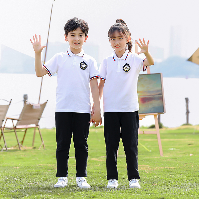 中小学生校服短袖儿童运动服装春秋套装纯棉班服幼儿园园服棒球服