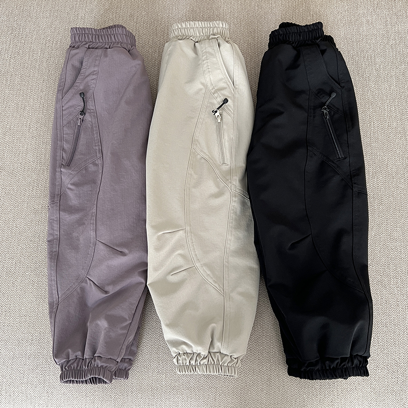 【软壳冲锋裤】一条过冬 男童女童秋冬加绒加厚双层工装休闲裤