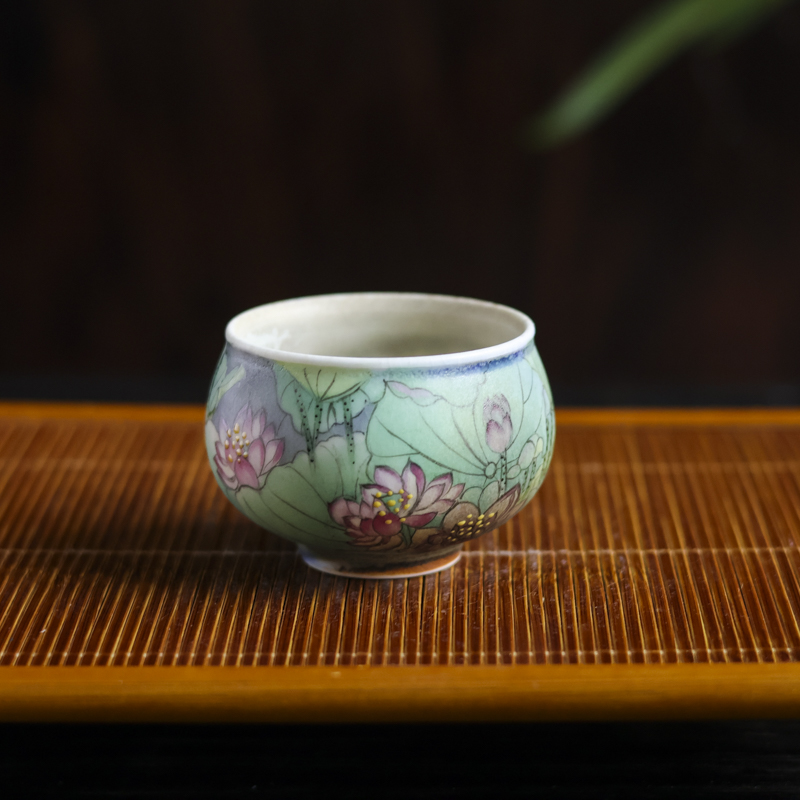 【九姐爱喝茶】荷花-蕉白轩-胖肚杯（蕉白S0337）
