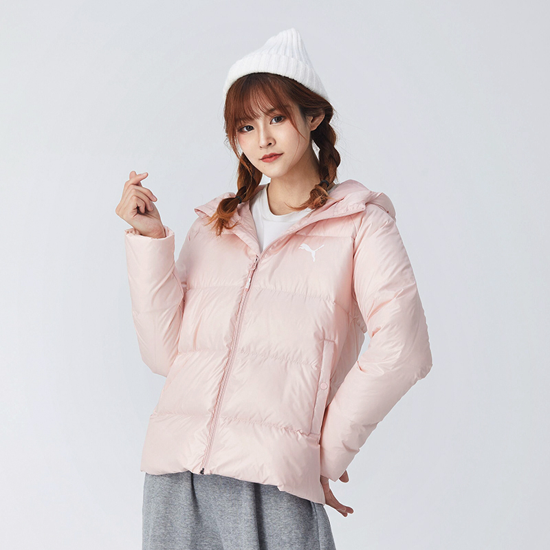 PUMA彪马女装粉色羽绒服冬季款运动服休闲保暖羽绒外套585517-15