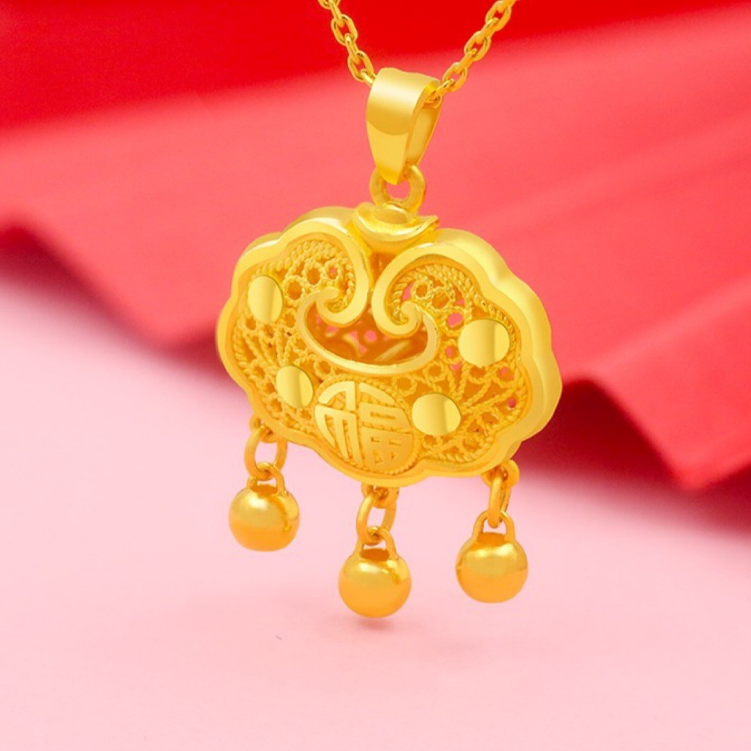 【潮金汇严选】足金999.9锁包铃铛吊坠（瓜子扣）