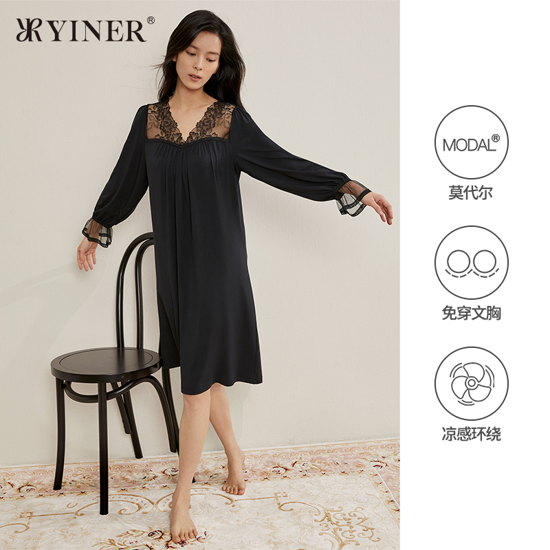 【甜梦睡裙】音儿性感优雅睡衣女薄款透气舒适网红家居服8J53205120