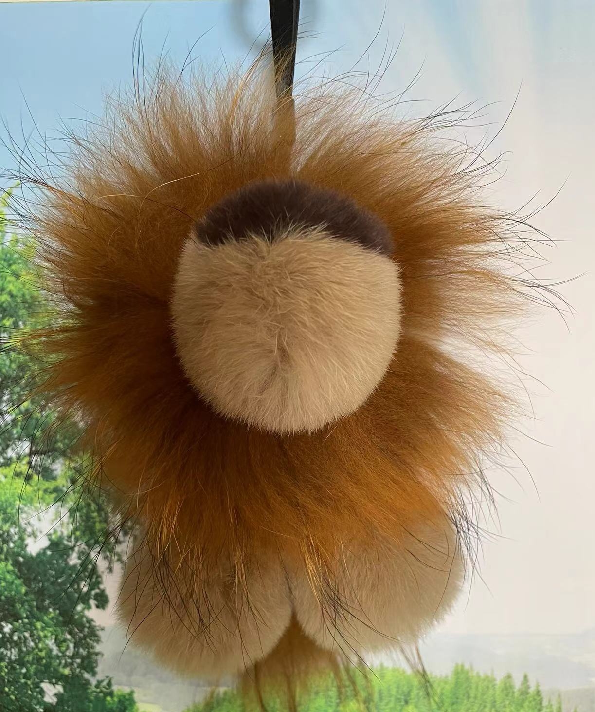 小狮子皮草挂件 包包钥匙挂件