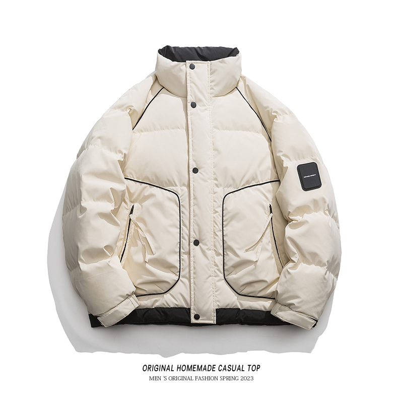 OLDTRIBE潮流立领羽绒服冬季情侣宽松90白鸭绒面包服保暖休闲外套