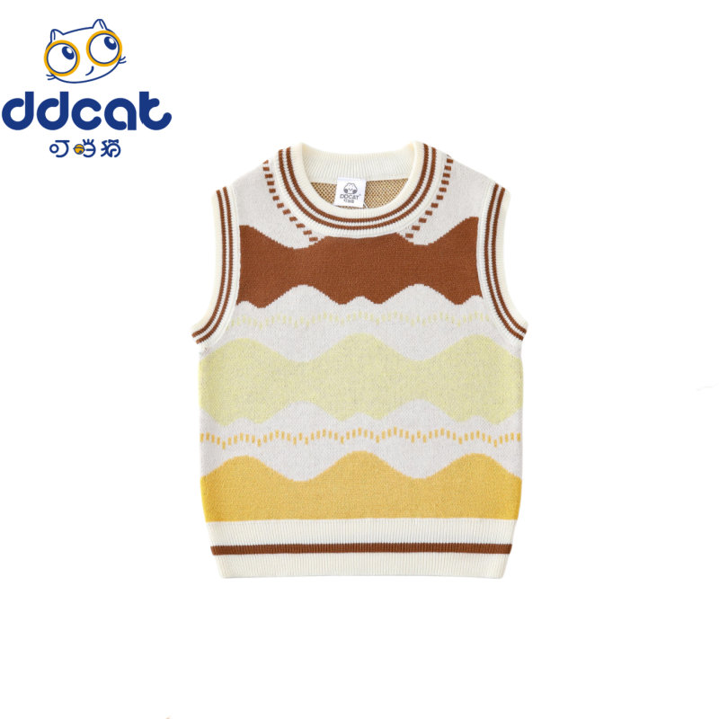 ddcat/叮当猫男童休闲背心毛衣时尚套头儿童针织衫童装薄款无袖