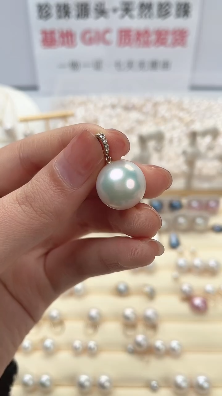 【闪购商品】淡水珍珠吊坠(不含链)18K金镶嵌14-15