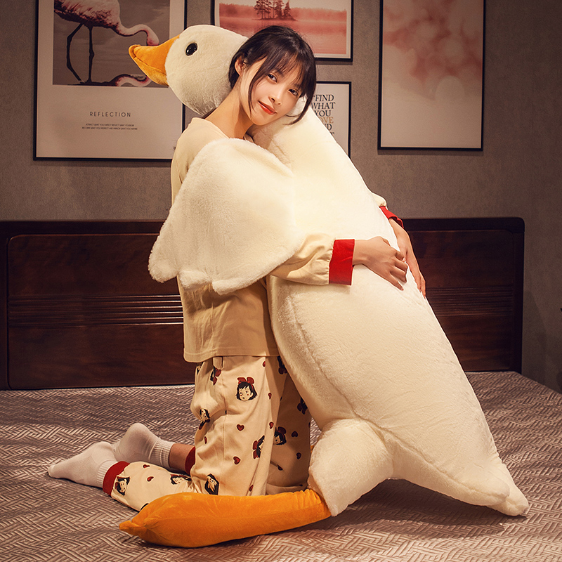 可爱大白鹅抱枕毛绒玩具大鹅玩偶抱睡公仔布娃娃女生床上睡觉夹腿