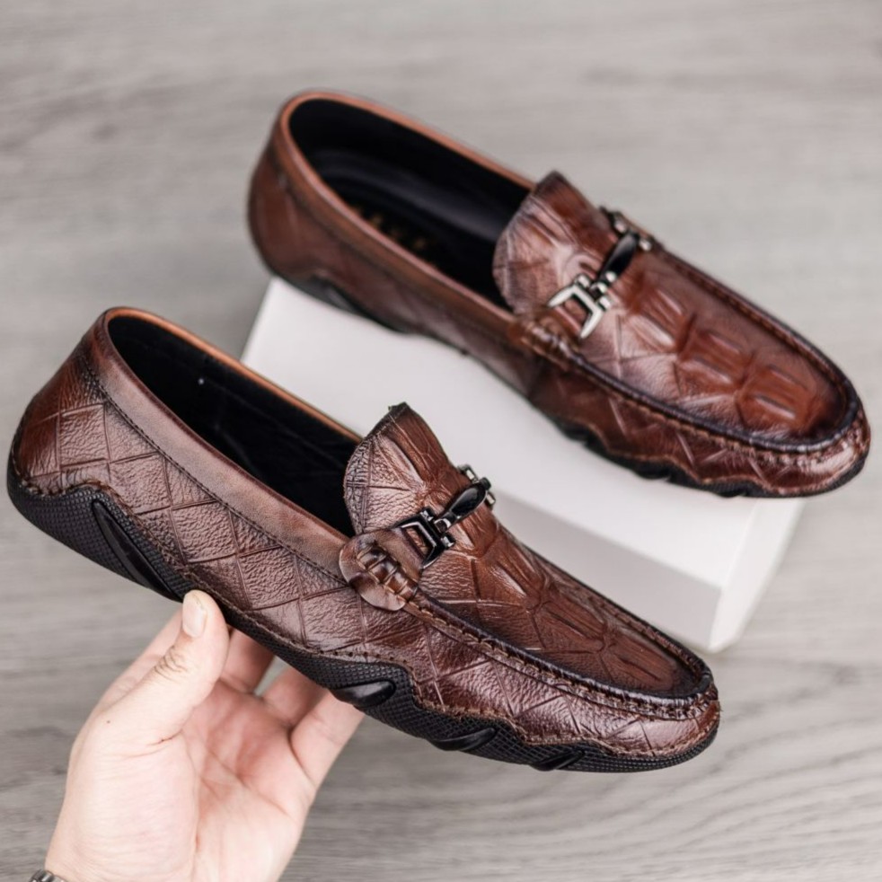 驾车鞋爆款头层牛皮夏季时尚软底八爪鱼一脚蹬平跟男士豆豆皮鞋