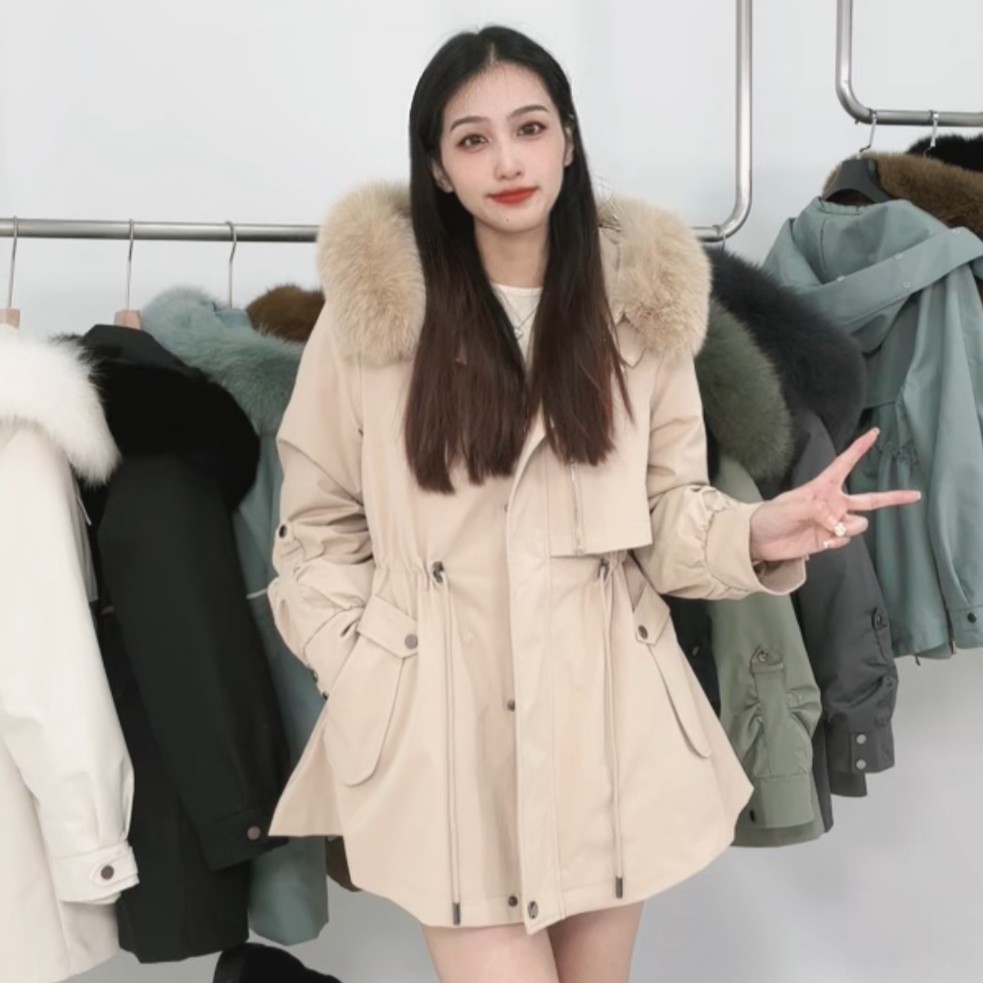 海宁派克服女士外套内胆可脱卸收腰保暖冬季女装外套