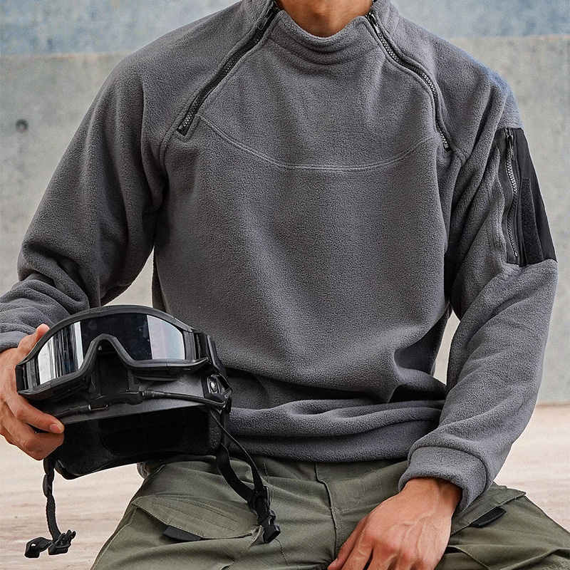 GUNCHILL秋冬户外战术摇拉绒套头卫衣保暖休闲长袖内胆魔术贴肩章