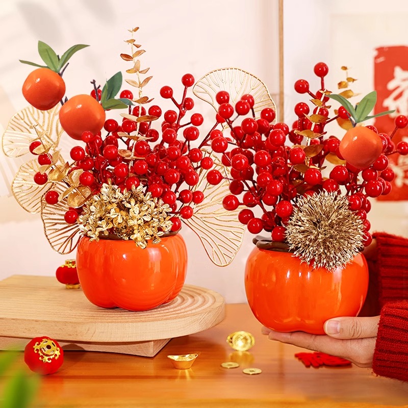 乔迁之喜摆件客厅布置新房柿柿如意福桶装饰搬家入宅新房用品大全