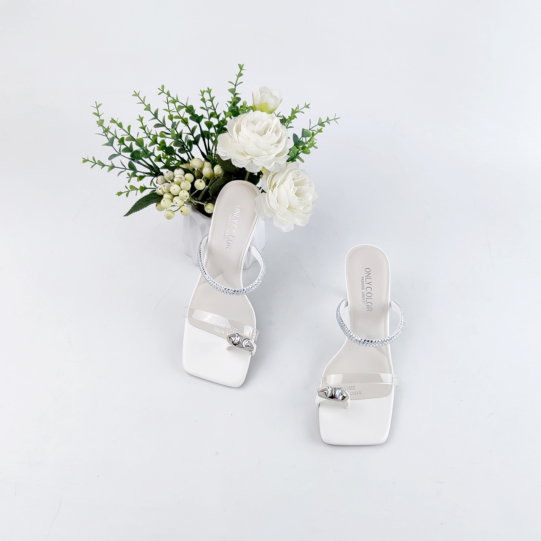 2024夏季新款中跟法式小众一字带夹趾女凉拖鞋时尚-10789