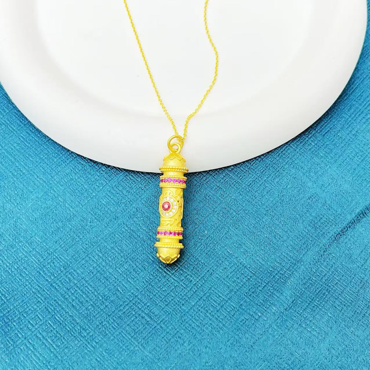 【杰哥专属】豪华培育缅甸鸽血红红宝石福柱吊坠（赠链）S56