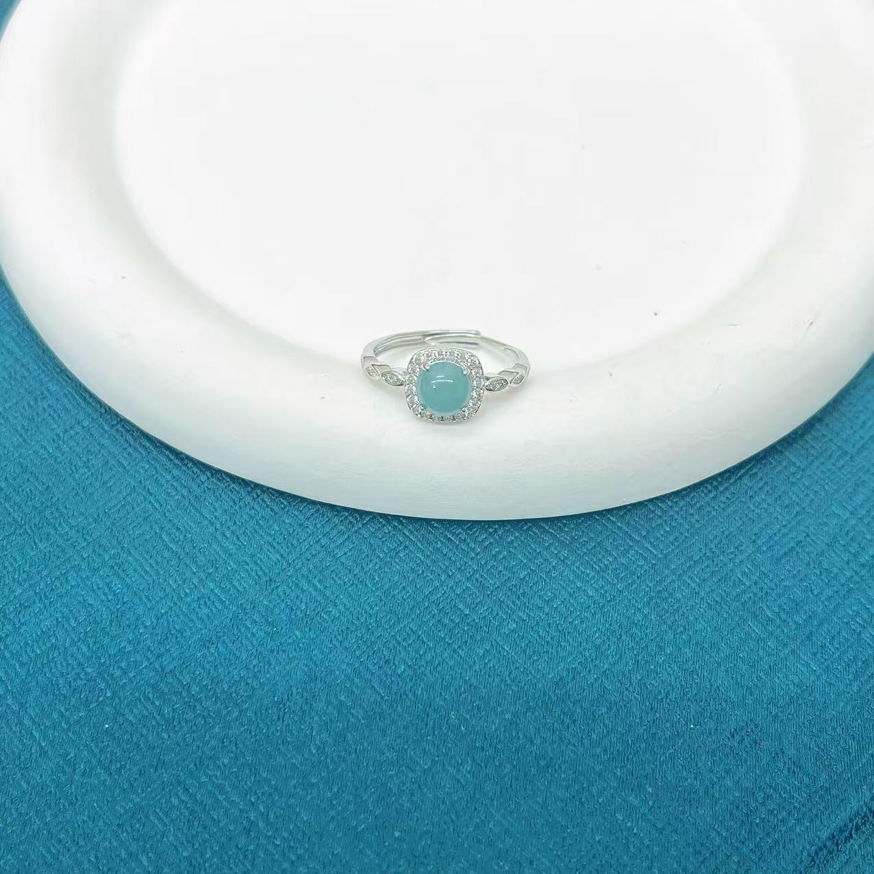 【杰哥专属】天然A货高冰翡翠豪华方糖设计款戒指（标配证书）K556