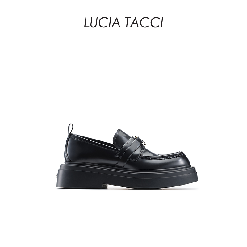 LUCIA TACCI李一桐同款｜经典金属搭扣西装风厚底乐福鞋单鞋女