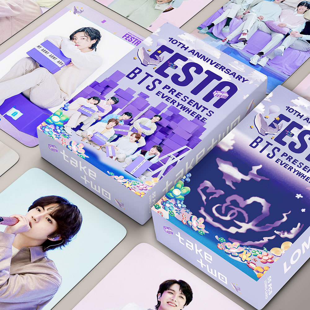 55张BTS 新专 TAKE TWO 自印bts小卡片收藏Lomo卡韩娱周边明信片