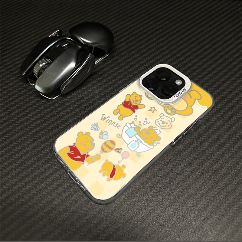 泡澡维尼熊适用苹果15promax手机壳iPhone13pro趣味14全包12p软xs