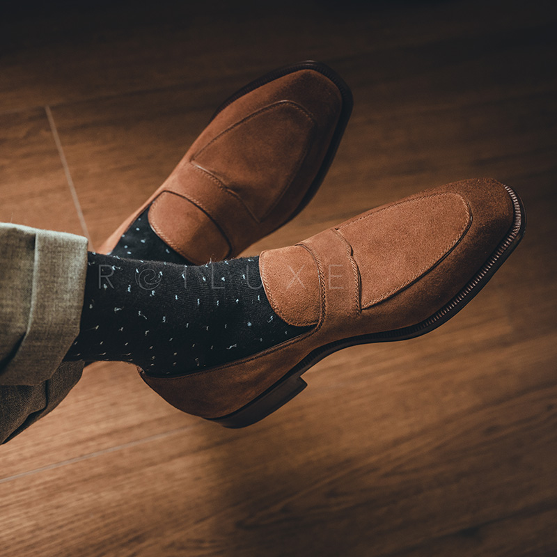 意大利Enzo Bonafe手缝沿条工艺商务休闲皮鞋 Penny loafer乐福鞋